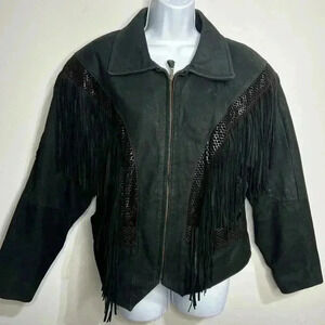 Pioneer Wear Women’s 100% Genuine Leather Fringe Jacket Size XL